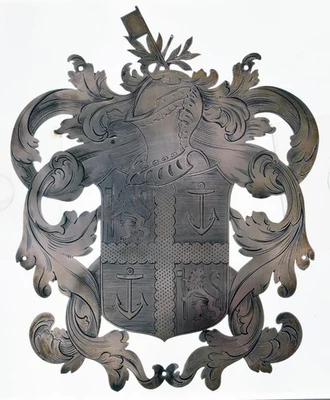 VICTORIAN SILVER ARMORIAL COAT OF ARMS - Image 1 of 2