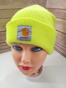 Carhartt Strick Beanie Mütze Hi-Vis Safety Neon Gelb Grün Watch Cap A18 Workwear - Bild 1 von 4
