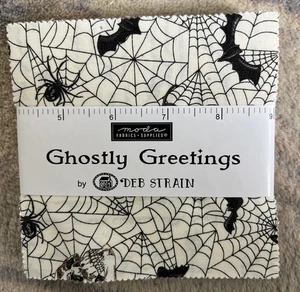 Ghostly Greetings by Deb Strain precut Layer Cake by Moda Fabrics 42 - 5”squares - Picture 1 of 2