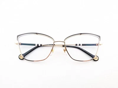 Carolina Herrera Eyeglasses, Frames Only, VHE195K 0301, 55-16-140, Black/Gold - Image 1 of 4