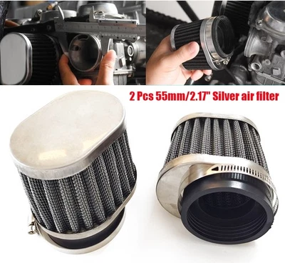 2Pcs Motorcycle Air Filter Universal 55MM Engine Filter For Motocross Carburetor - Bild 1 von 4