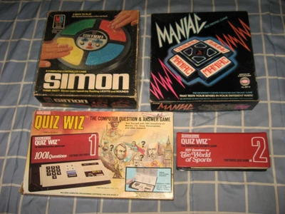 Lote de 3 Juegos Electrónicos De Colección Años 70 SIMON MANIAC QUIZ WIZ Todos Probados ¡Funcionan! Foto 1 de 4