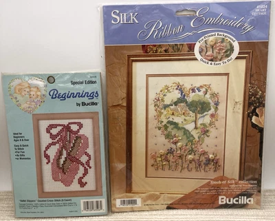 Bucilla Kits Heart Cottage Silk Ribbon Embroidery, Ballet Slippers Cross Stitch - Image 1 of 4