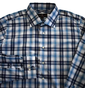 New ROBERT TALBOTT ESTATE TAILORED FIT 100% COTTON Long-Sleeve DRESS Shirt 18 - Picture 1 of 11