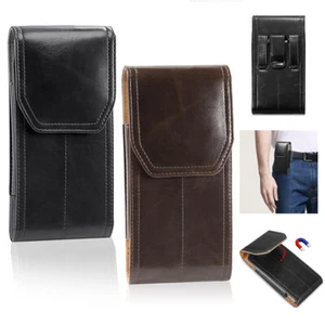 Vertical PU Leather Phone Holster Case Belt Clip Pouch for Apple iPhone Samsung - Picture 1 of 24