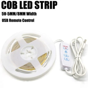 COB LED Strip Light V5 Flexible Tape Lights DIY Indoor With USB Remote Control - Picture 1 of 11