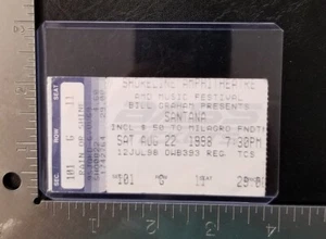 CARLOS SANTANA - VINTAGE AUGUST 22, 1988 CONCERT TICKET STUB - Picture 1 of 1
