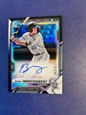 2021 Bowman Draft Chrome Pick Black Refractor /75 Benny Montgomery #CDA-BM Auto