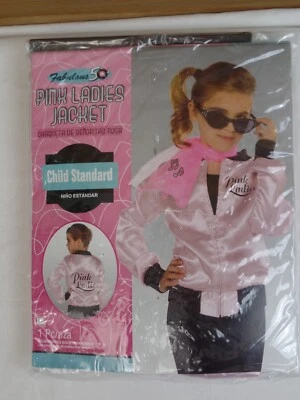 YOUTH GREASE PINK LADIES JACKET ONLY COSTUME CHILD STANDARD (SZ MED 8-10) - Image 1 of 4