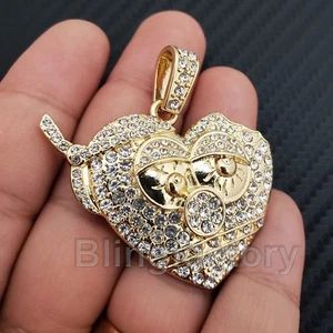 Hip Hop Gold Plated Iced Chief Keef Thot Breaker Cubic Zirconia Charm Pendant - Picture 1 of 3