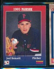 1995 Dunkin' Donuts Pawtucket Red Sox Joel Bennett signed autographed  SWSW6