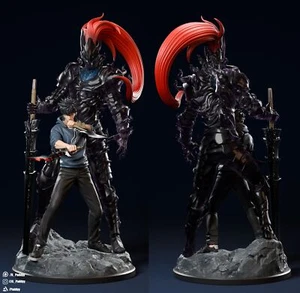 Statuina/statua in resina Sung Jin Woo e Igris varie misure - Foto 1 di 8