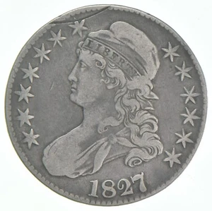 1827/6 Capped Bust Half Dollar Planchet Cutter Error 101 *1870 - Picture 1 of 3