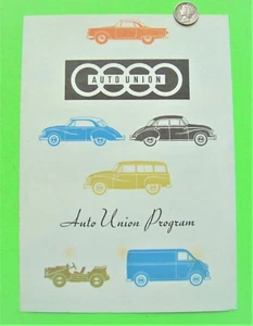CA 1958 AUTO UNION/DKW LÍNEA COMPLETA FOLLETO CARPETA COLOR AUDI EDICIÓN EE. UU. XLNT+ - Imagen 1 de 6