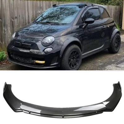 For Fiat 500 2010-2018 Carbon Style Front Bumper Lip Body Kit Splitter Spoiler Foto 1 de 4