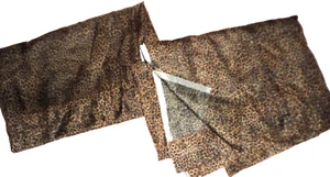 CROSCILL BLACK BROWN CHEETAH ANIMAL LEOPARD SAFARI (2) SHEER PANELS 58X82 - Picture 1 of 10