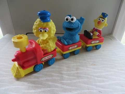 Vintage Big Bird / Cookie Monster & Bert Toy Train illco Sesame Street Cover