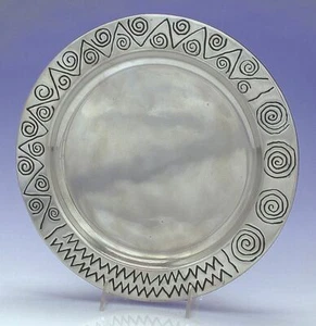 Wilton Armetale ® USA Reggae 12-1/4" Medium Round Serving Tray Platter ~ EUC - Picture 1 of 7