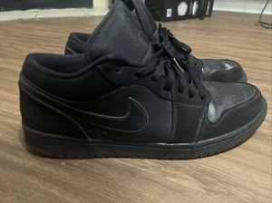 Size 14 - Jordan 1 Low Triple Black 2022 - Picture 1 of 5
