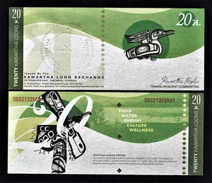 Canada Local Currency KAWARTHA LOON Exchange PETERBOROUGH 20 Kawartha Loons UNC - Picture 1 of 1