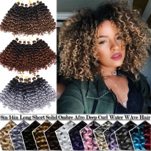 Ombre Thick Water Wave Braid Twist Hair Extensions Crochet Deep Curly Afro Kinky - Picture 1 of 45