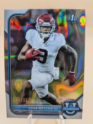 2021 Bowman U John Metchie III 1st Bowman Lava Refractor /100 Chrome #47 - Image 1 of 2