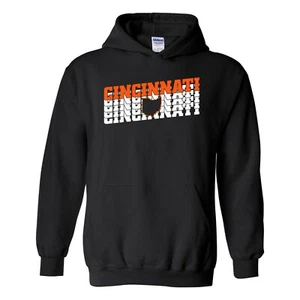 Cincinnati Retro Repeat - American Football Sports Team Hoodie - Picture 1 of 21