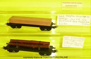 LIMA ho 9035/6 2x early vintage twin bogie flat wagons & loads rare xclnt unbxd - Picture 1 of 1