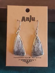 Anju Jewelry ~ Dendritic Opal Dangle Earrings - Picture 1 of 3