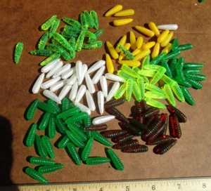 50ct ASSORTED 1" BEETLE BUGS Beetles Bug Larva Fishing Lures Bream Buster Baits - Picture 1 of 9