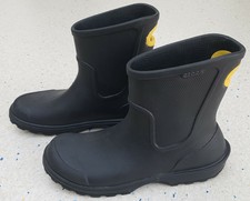 Men's Crocs Wellies Boots Black & Yellow Rubber Size   UK 12  