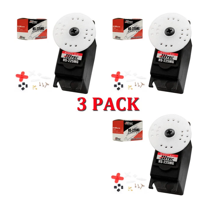 Hitec HS-225MG Mighty Mini Metal Gear BB Servo U 3-PACK HS225MG / HS225 / 225MG - Image 1 of 1