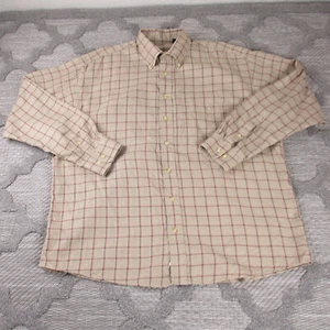 Vintage Burberry London Shirt Mens Extra Large Brown Plaid Made In USA - Picture 1 of 11