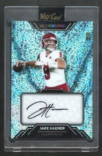 Jake Haener 2023 Wild Card Chrome Teal Sparkles auto RC /10 New Orleans Saints