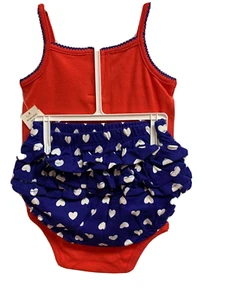 Mädchen 2-teiliges Outfit Größe 0-3 Monate Sweetie rot weiß & blau kleine Wunder Neu mit Etikett - Bild 1 von 3