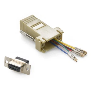 DB9 Female to RJ45 Modular Adapter Ivory - Picture 1 of 1