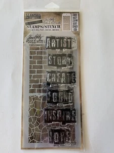 Tim Holtz Stamper's Anonymous Street Artist Schablone Cling Stamps Mixed Media - Bild 1 von 2