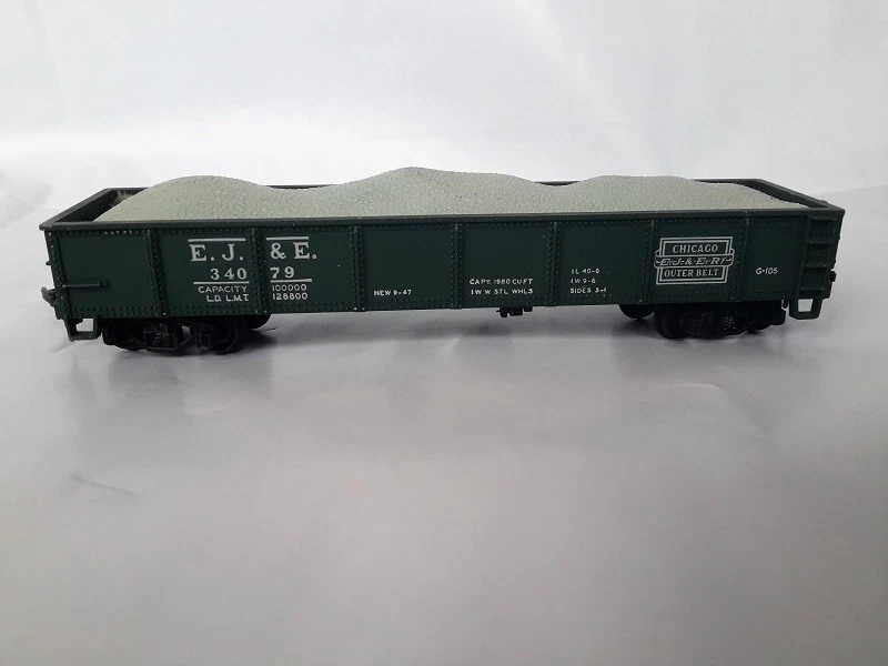 CHICAGO OUTER BELT E.J.&E 34079 CROWN N. S120 GONDOLA LOAD COAL FREIGHT CAR H0 - Immagine 1 di 1