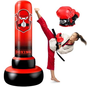 66'' Inflatables Kids Punching Bag, Stable Freestanding Boxing Bag with Boxin... - Picture 1 of 7