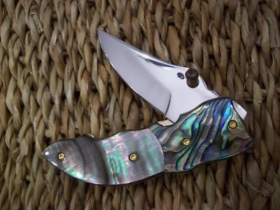 CUSTOM THAILAND KNIFE / ABALONE / BLACK PEARL / NEW 2017 - Image 1 of 4