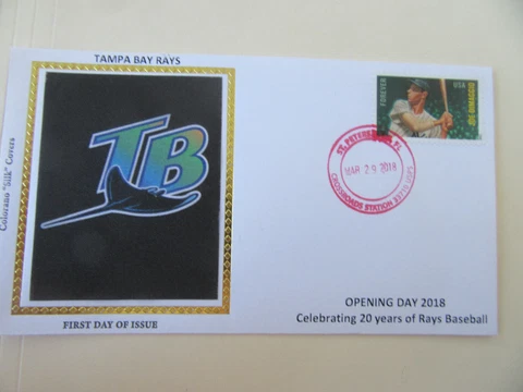 Tampa Bay Rays Baseball 20 Year Anniversary Opening Day Postal Cover (1998-2018) Cover