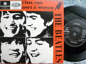 BEATLES 45 RPM 7" VINYL - I Feel Fine W/PICTURE SLEEVE 2019 REISSUE - Picture 1 of 2