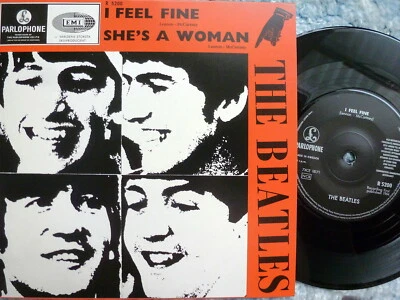 BEATLES 45 RPM 7" VINYL - I Feel Fine W/PICTURE SLEEVE 2019 REISSUE  - Image 1 of 2