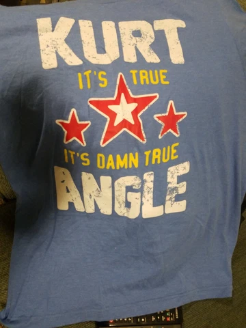 WWE Kurt Angle "It's Damn True" 2XL XXL Blue Shirt TNA Impact AEW ROH ECW (USED) Cover