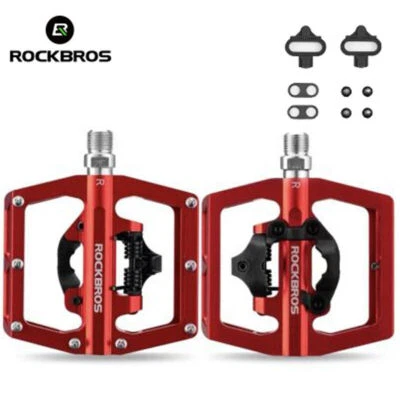 "Correa de pedal semibloqueante para bicicleta ROCKBROS SPD plataforma sellada pedal de 9/16""" Foto 1 de 4