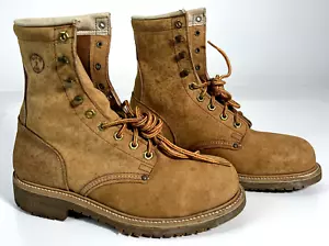 Vintage Carolina Men's Sz. 7.5 Tan Suede Lace Up Work Boot USA ~ Spots - Picture 1 of 23