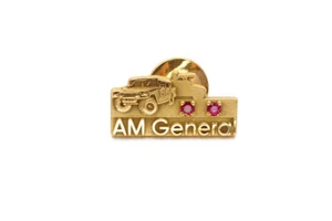 Vintage 10k Gold Filled Ruby AM General Tie Tack Work Award - Picture 1 of 8