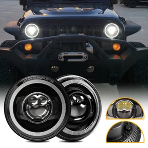 Faros LED redondos de 7" con anillo halo 2024 más nuevos para Jeep Wrangler JK JKU 2007-2018 - Imagen 1 de 11