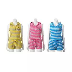 Neu mit Etikett Damen-Strampler Juicy Couture mit Kapuze Henley mit Kapuze flirtend hinten 3 Farben - Bild 1 von 5