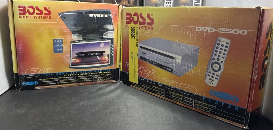 Boss mobile video monitor 8” BV8IRF & DVD/CD Player DVD- 2500 NIB Vision - Image 1 of 4